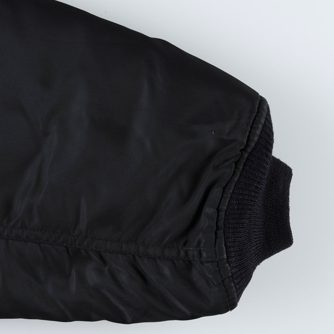 Civilian product SCHOTT MA-1 type padded military flight jacket, men's size L Nylon black type Vintage Second Hand