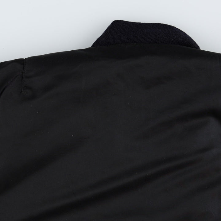 Civilian product SCHOTT MA-1 type padded military flight jacket, men's size L Nylon black type Vintage Second Hand