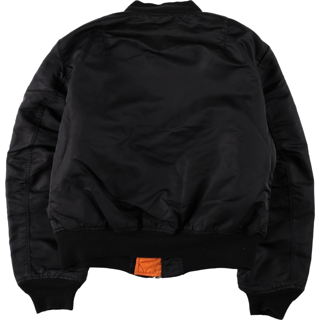 Civilian 90'S Alpha MA-1 style padded military flight jacket, made in the USA, men's size L Nylon black type Vintage Second Hand