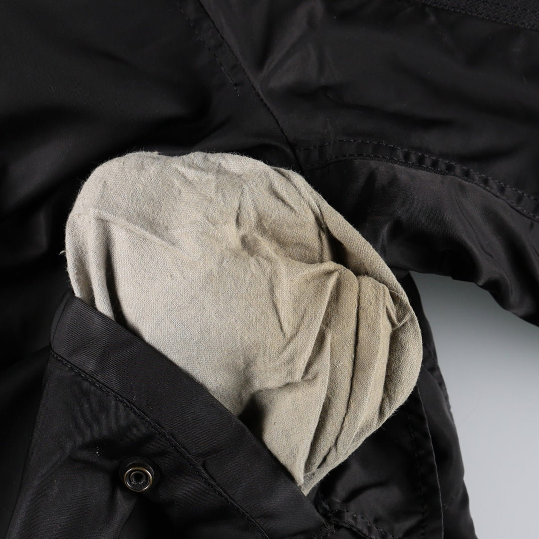 Civilian 90'S Alpha MA-1 style padded military flight jacket, made in the USA, men's size L Nylon black type Vintage Second Hand