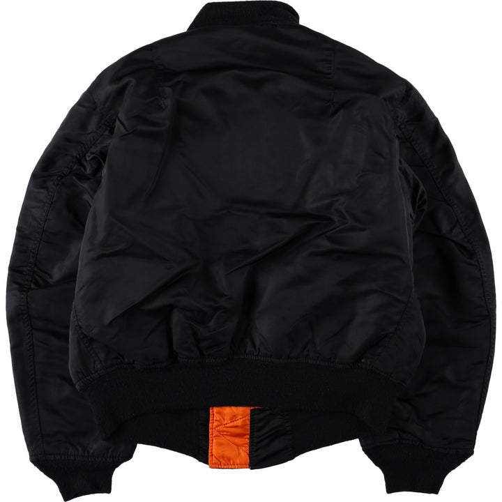 Civilian-made 1990'S Alpha Industries MA-1 type padded military flight jacket, made in the USA, size MEDIUM (equivalent to men's M). Nylon black type Vintage Second Hand