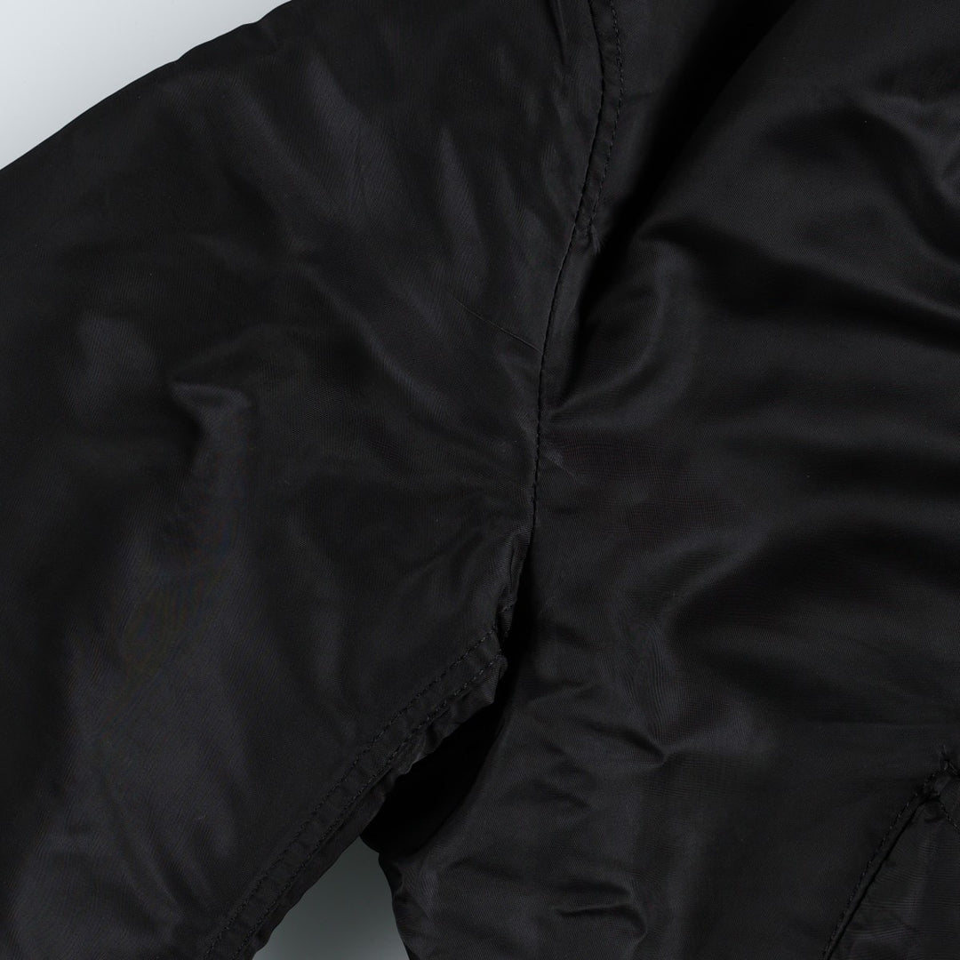 Civilian-made 1990'S Alpha Industries MA-1 type padded military flight jacket, made in the USA, size MEDIUM (equivalent to men's M). Nylon black type Vintage Second Hand