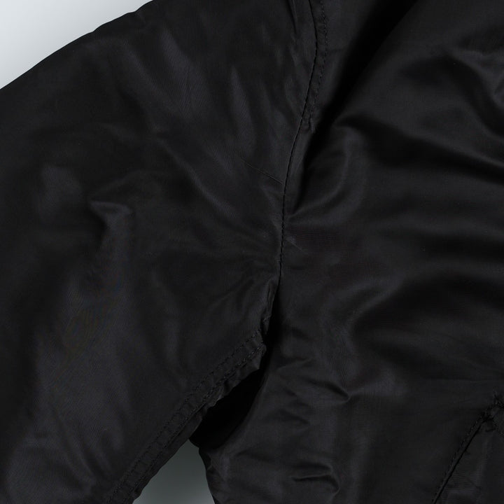 Civilian-made 1990'S Alpha Industries MA-1 type padded military flight jacket, made in the USA, size MEDIUM (equivalent to men's M). Nylon black type Vintage Second Hand