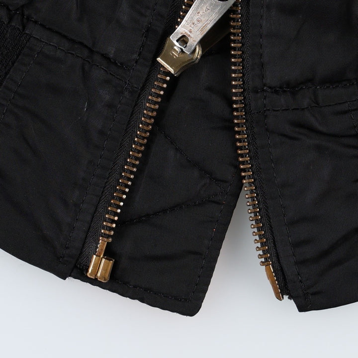 Civilian-made 1990'S Alpha Industries MA-1 type padded military flight jacket, made in the USA, size MEDIUM (equivalent to men's M). Nylon black type Vintage Second Hand