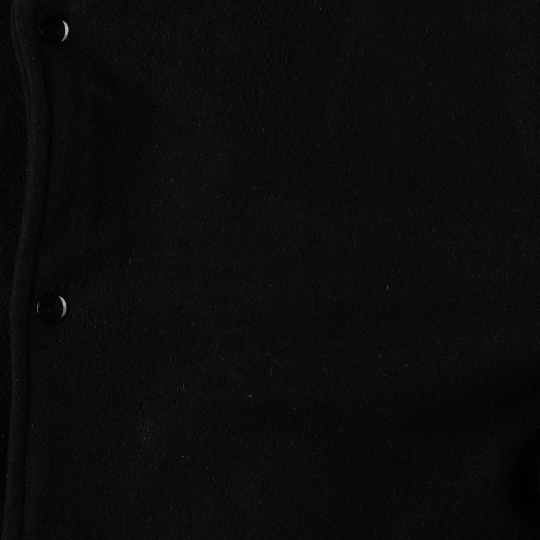 STEWART & STRAUSS Padded Leather Sleeve Wool Button Varsity Jacket, Men's Size XL wool black type Vintage Second Hand