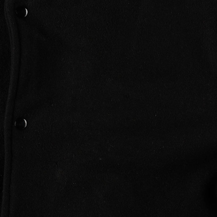 STEWART & STRAUSS Padded Leather Sleeve Wool Button Varsity Jacket, Men's Size XL wool black type Vintage Second Hand