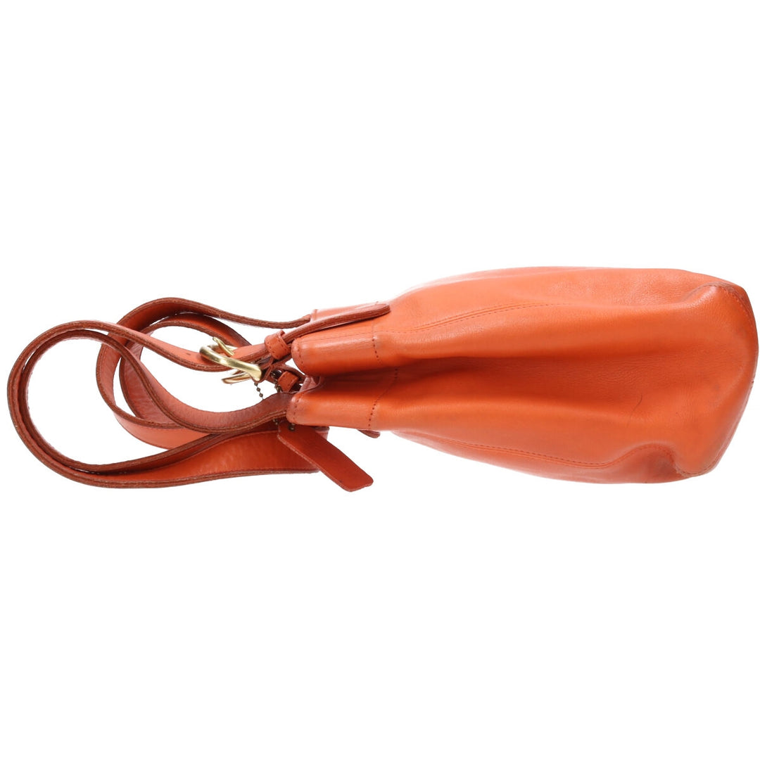 Coach OLD COACH Vintage Shoulder Bag genuine leather orange type Vintage Second Hand