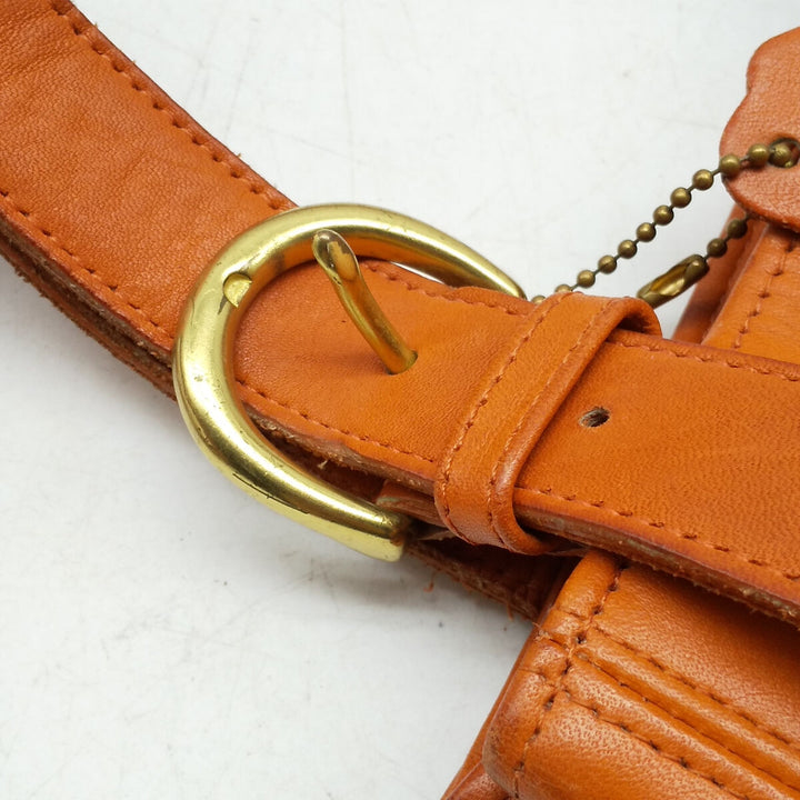 Coach OLD COACH Vintage Shoulder Bag genuine leather orange type Vintage Second Hand