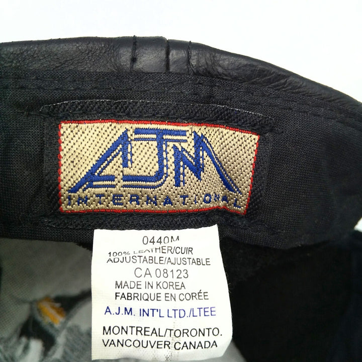 90s~00'S AJM Leather Cap Made in Canada Free Size Vintage /gaa003078