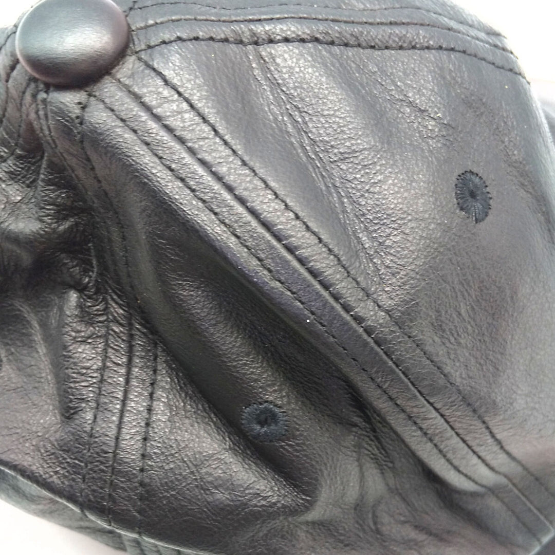 90s~00'S AJM Leather Cap Made in Canada Free Size Vintage /gaa003078