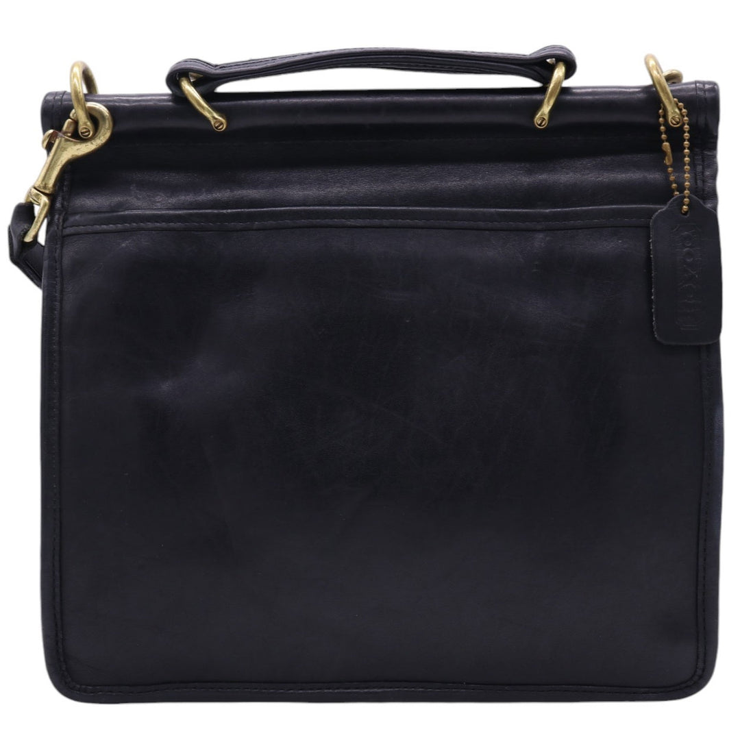 Coach Turnlock 2-Way Shoulder Bag genuine leather black type Vintage Second Hand