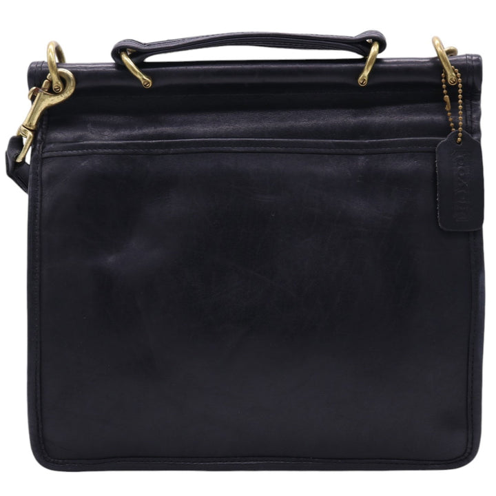 Coach Turnlock 2-Way Shoulder Bag genuine leather black type Vintage Second Hand