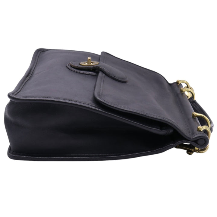 Coach Turnlock 2-Way Shoulder Bag genuine leather black type Vintage Second Hand