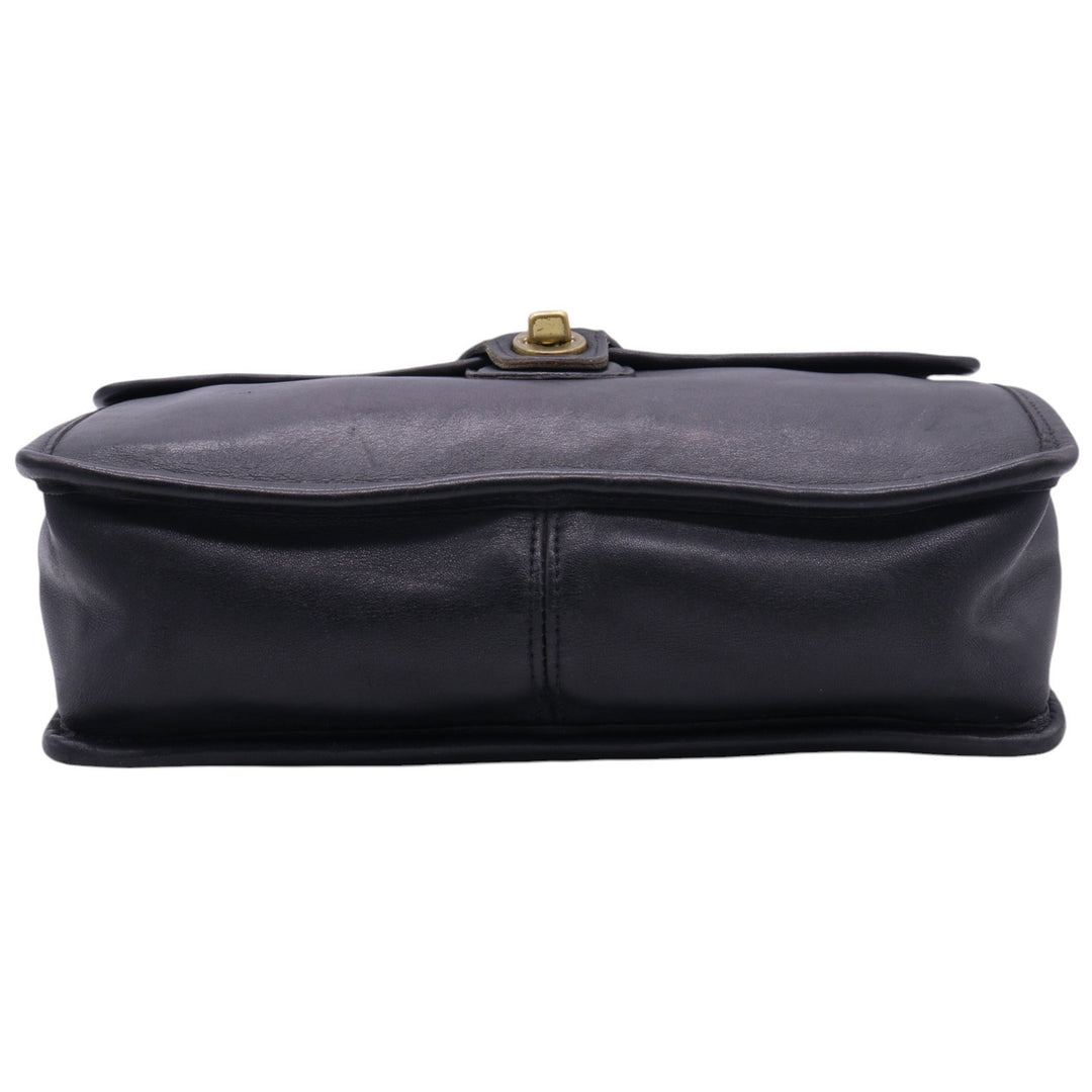 Coach Turnlock 2-Way Shoulder Bag genuine leather black type Vintage Second Hand