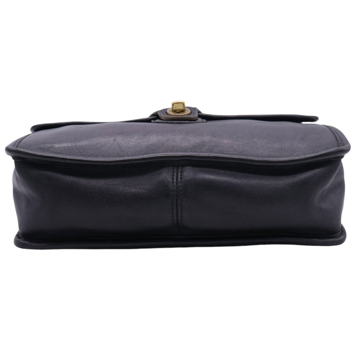 Coach Turnlock 2-Way Shoulder Bag genuine leather black type Vintage Second Hand