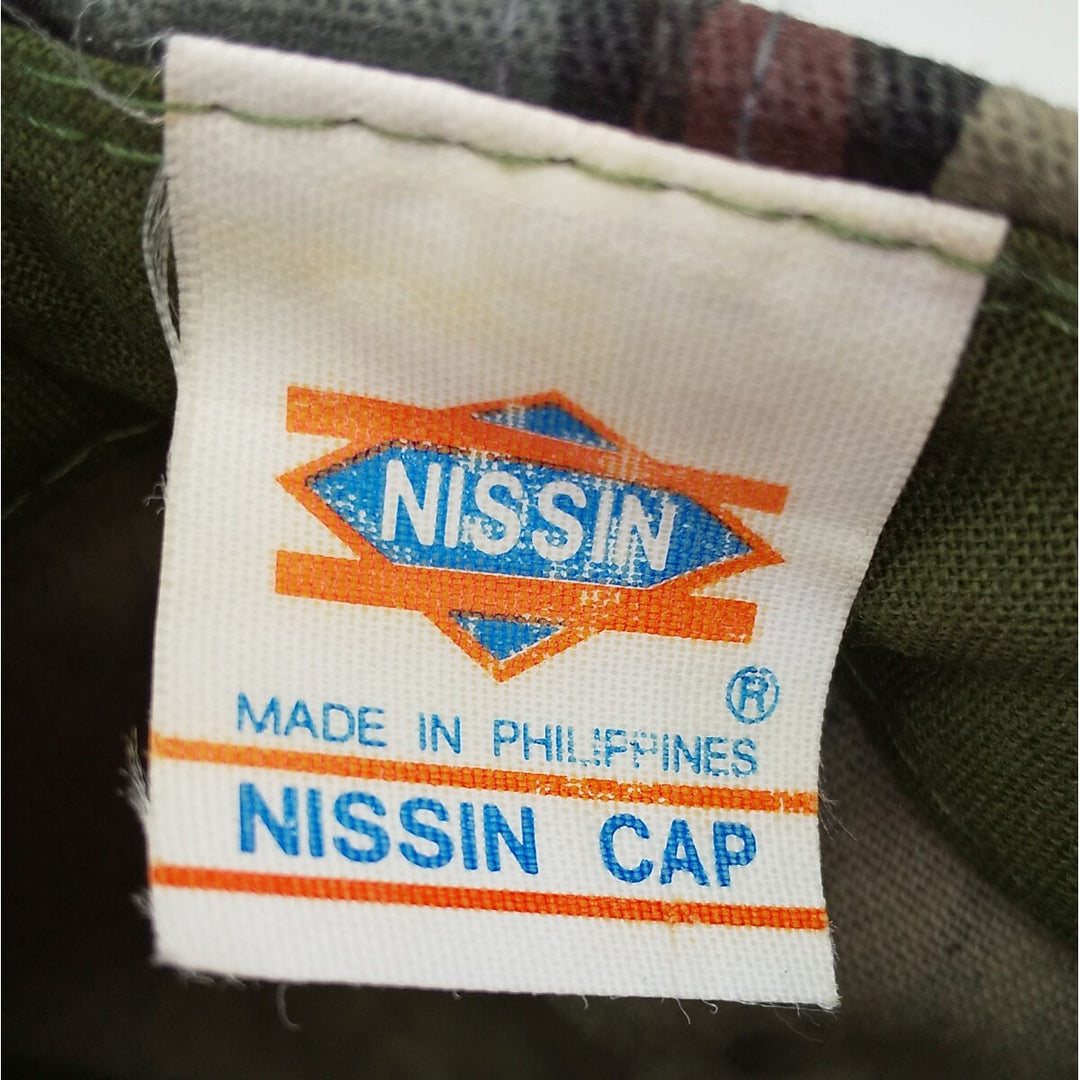 90'S NISSIN Trucker Cap Camouflage Pattern Baseball Cap Free Size Vintage /gaa003355