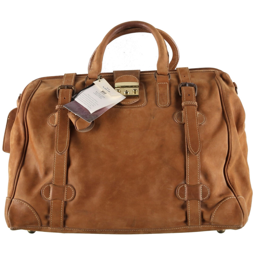 Mulholland Brothers Boston Bag Made in USA genuine leather brown type Vintage Second Hand