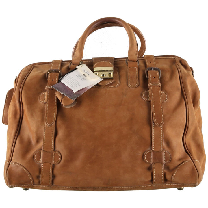 Mulholland Brothers Boston Bag Made in USA genuine leather brown type Vintage Second Hand