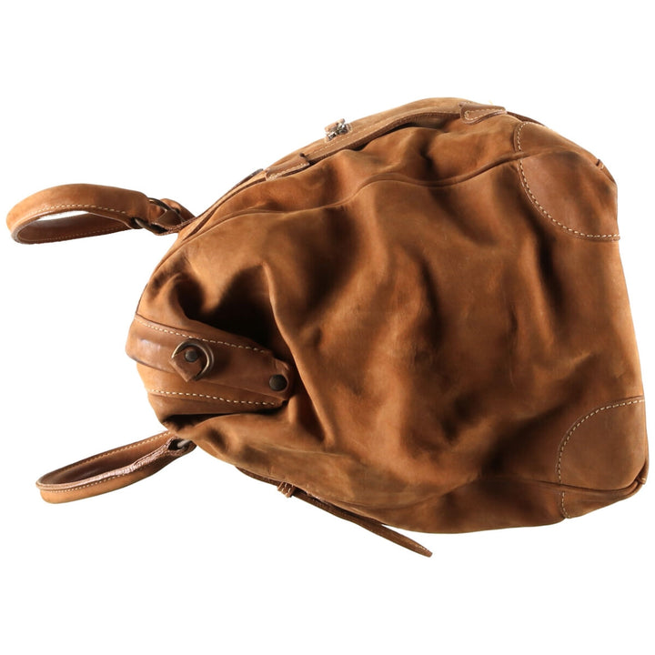 Mulholland Brothers Boston Bag Made in USA genuine leather brown type Vintage Second Hand