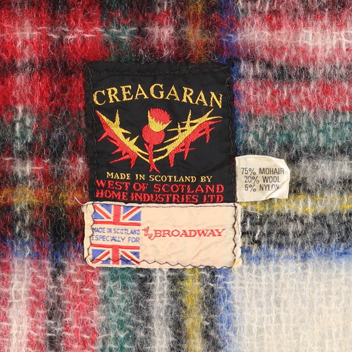 Big size CREAGARAN tartan check mohair scarf made in Scotland vintage /gaa003596