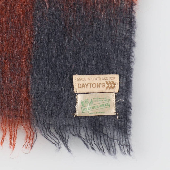 DAYTON'S Check Pattern Mohair Scarf Made in Scotland /gaa003621