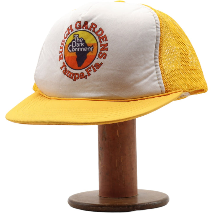 80'S The Dark Continent Trucker Mesh Cap, Free Size, Vintage polyester yellow type Vintage Second Hand