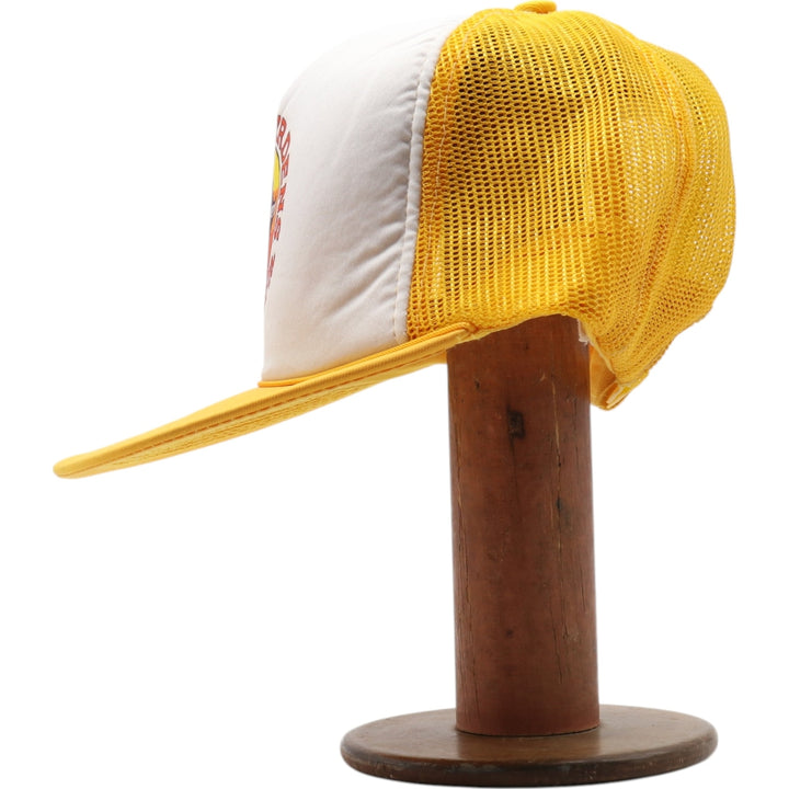 80'S The Dark Continent Trucker Mesh Cap, Free Size, Vintage polyester yellow type Vintage Second Hand