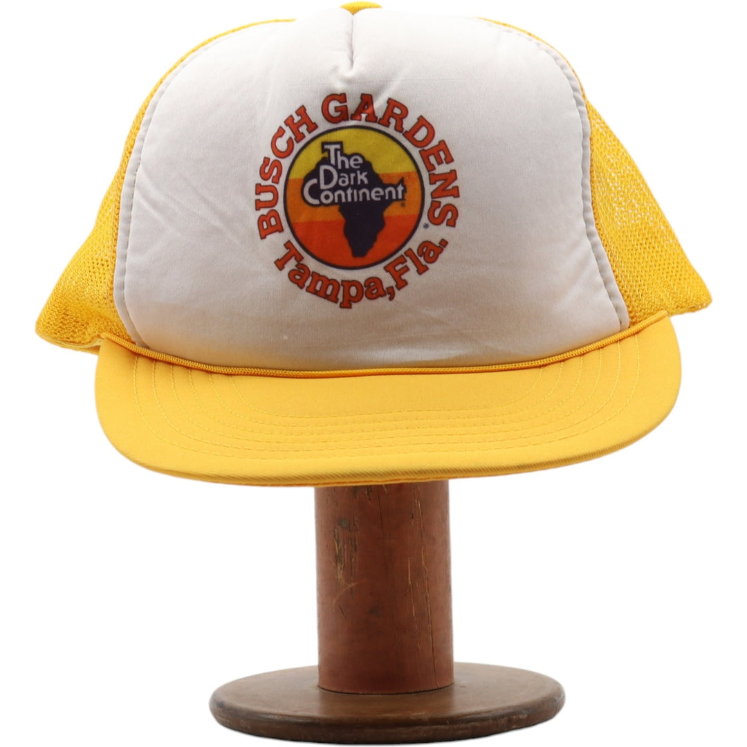 80'S The Dark Continent Trucker Mesh Cap, Free Size, Vintage polyester yellow type Vintage Second Hand
