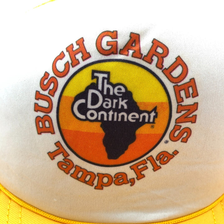 80'S The Dark Continent Trucker Mesh Cap, Free Size, Vintage polyester yellow type Vintage Second Hand