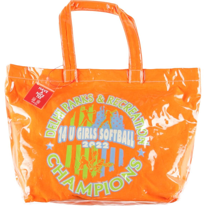 Vintage T-shirt Remake Tote T-shirt Remake Tote Bag Plastics Tote Bag unclear orange type Vintage Second Hand