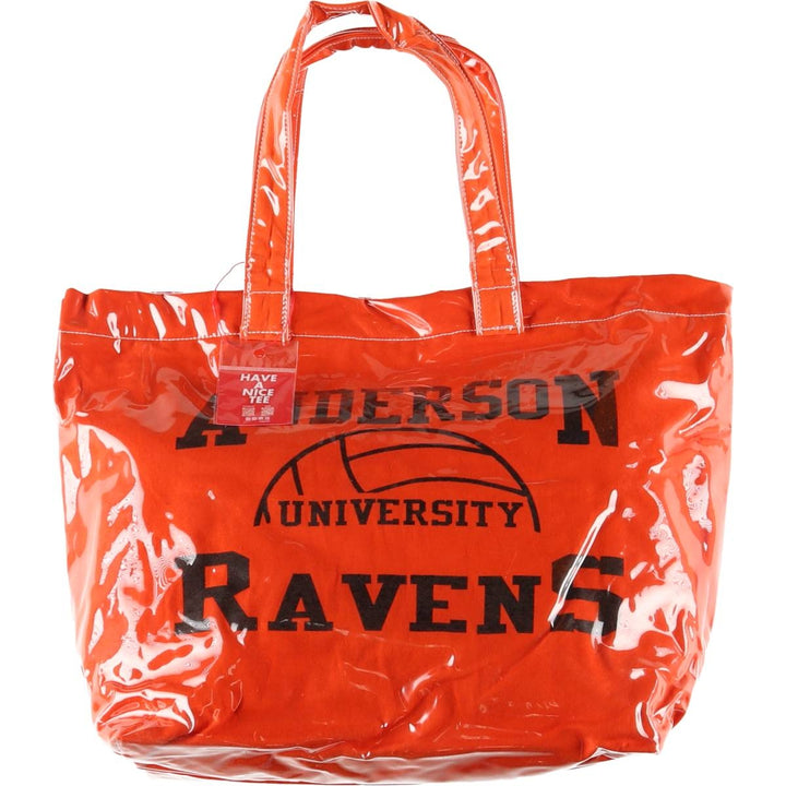 Vintage T-shirt Remake Tote T-shirt Remake Tote Bag College Plastics Tote Bag unclear orange type Vintage Second Hand