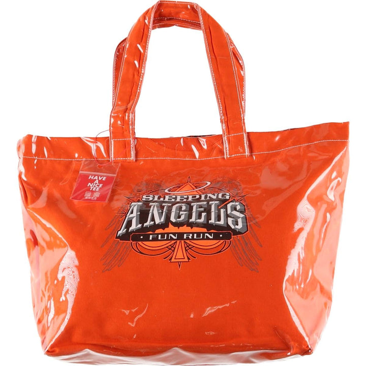 Vintage T-shirt Remake Tote T-shirt Remake Tote Bag Plastics Tote Bag unclear orange type Vintage Second Hand