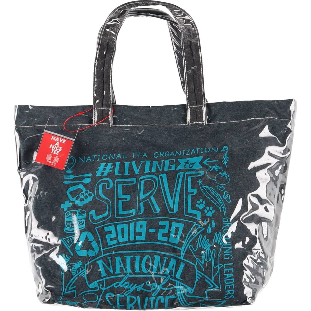 Vintage T-shirt Remake Tote T-shirt Remake Tote Bag Plastics Tote Bag unclear navy blue type Vintage Second Hand