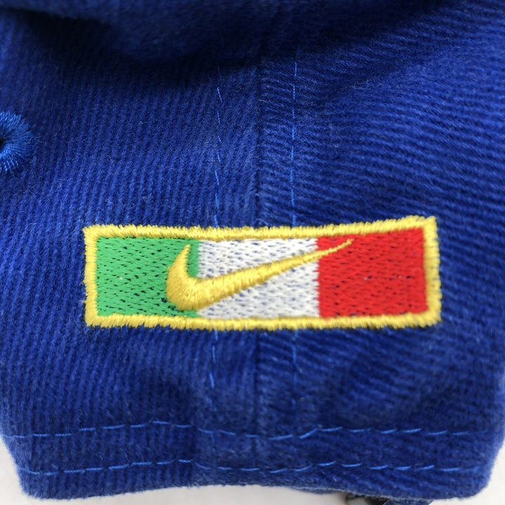 90'S Nike Italy National Team Baseball Cap Free Size Vintage cotton blue type Vintage Second Hand