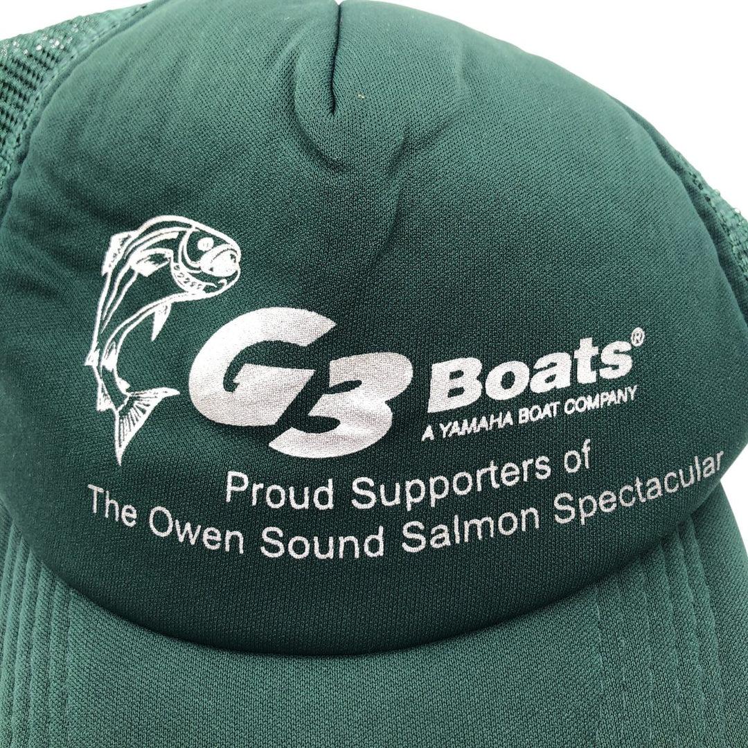 G3 BOATS logo print mesh cap, one size fits all unclear green type Vintage Second Hand