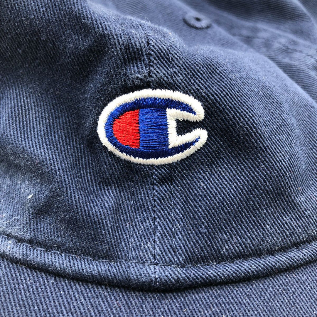 Champion Baseball Cap Free Size cotton navy blue type Vintage Second Hand