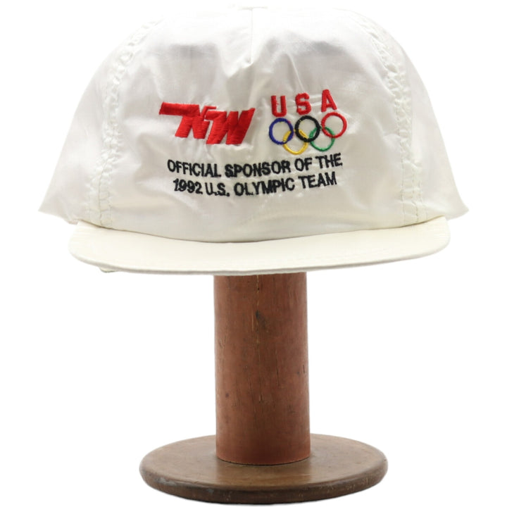 90'S NW Olympics USA Team 1992 6 Panel Cap Made in USA Free Size Vintage unknown white type Vintage Second Hand
