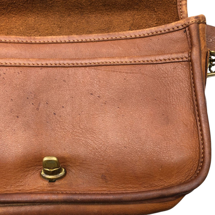 Vintage 1980'S Coach Old Coach Turnlock Shoulder Bag, Made in USA genuine leather brown type Vintage Second Hand