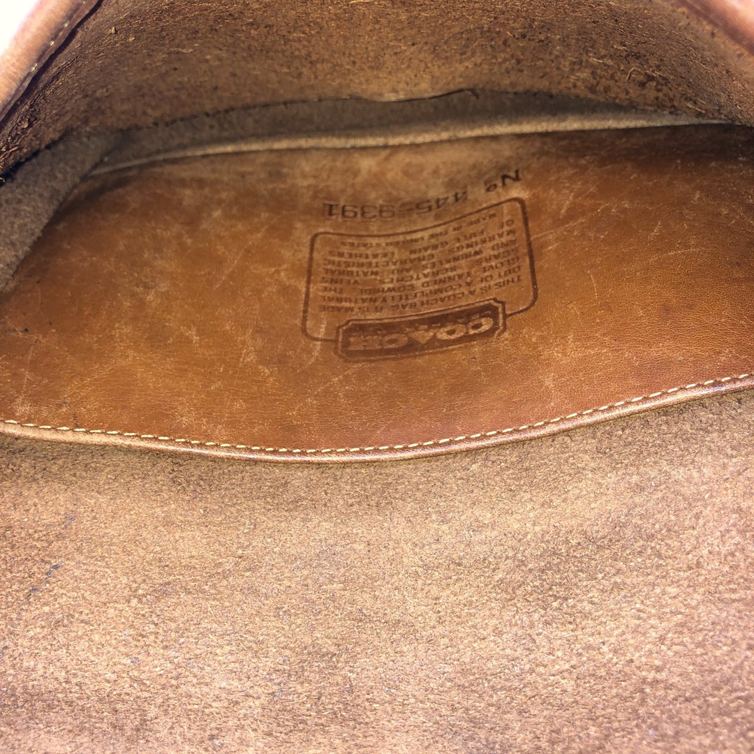 Vintage 1980'S Coach Old Coach Turnlock Shoulder Bag, Made in USA genuine leather brown type Vintage Second Hand