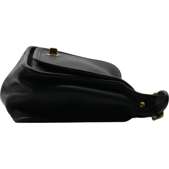 90'S Coach Old Coach Turnlock Shoulder Bag, Vintage, Made in USA genuine leather black type Vintage Second Hand