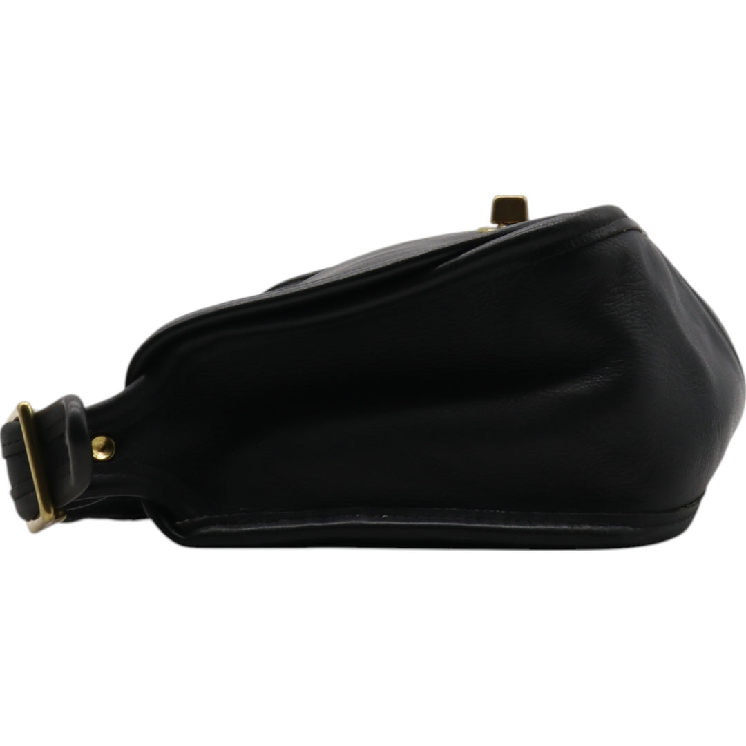 90'S Coach Old Coach Turnlock Shoulder Bag, Vintage, Made in USA genuine leather black type Vintage Second Hand