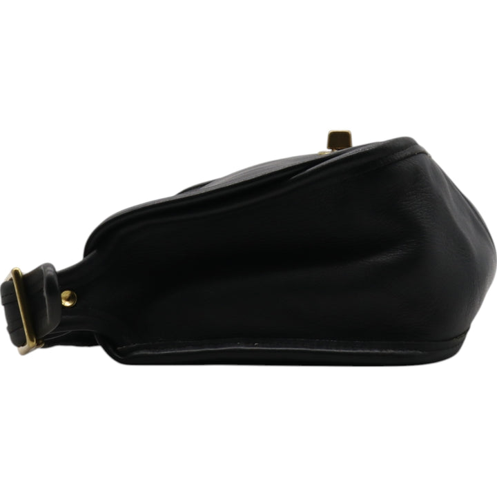 90'S Coach Old Coach Turnlock Shoulder Bag, Vintage, Made in USA genuine leather black type Vintage Second Hand