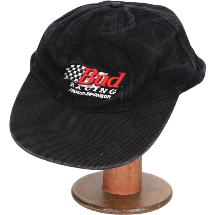 BUD RACING Advertising Racing Cap Free Size cotton black type Vintage Second Hand