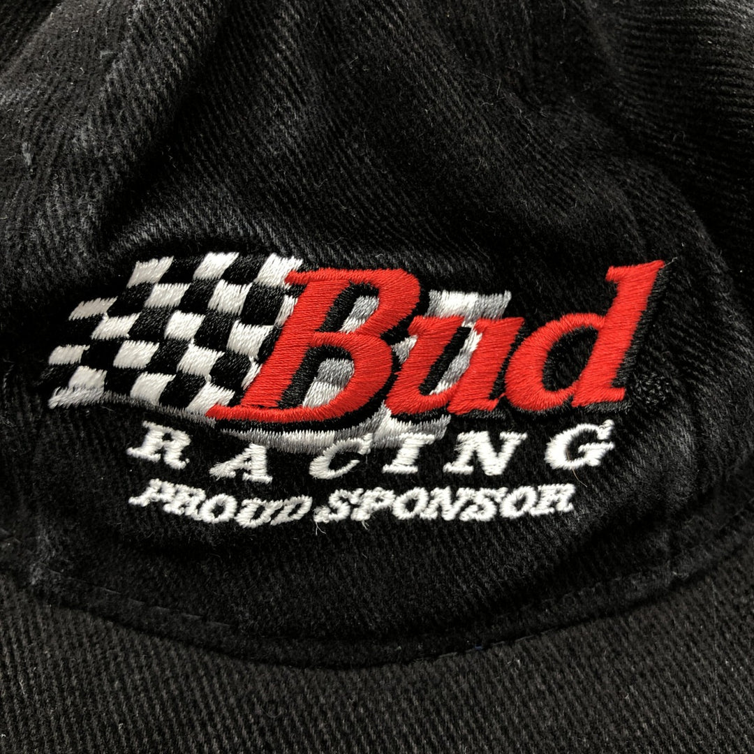 BUD RACING Advertising Racing Cap Free Size cotton black type Vintage Second Hand