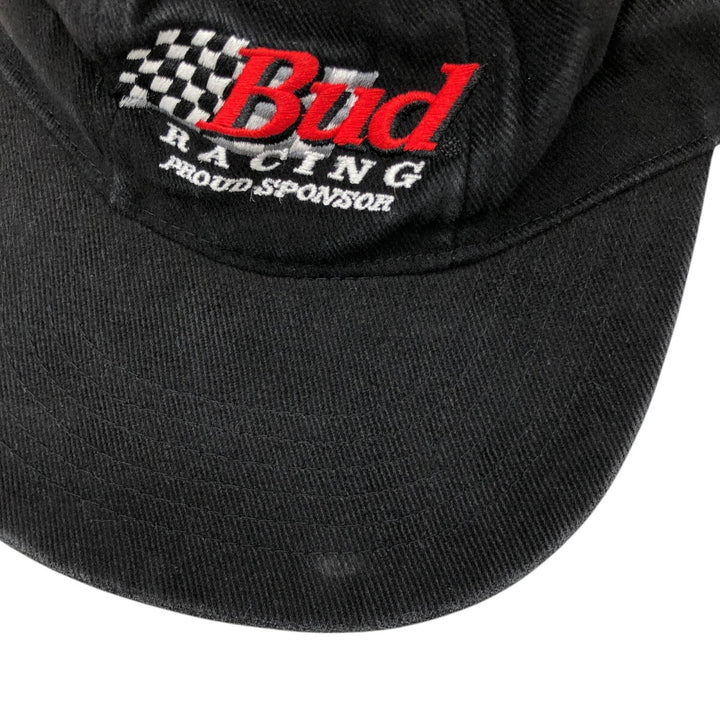 BUD RACING Advertising Racing Cap Free Size cotton black type Vintage Second Hand
