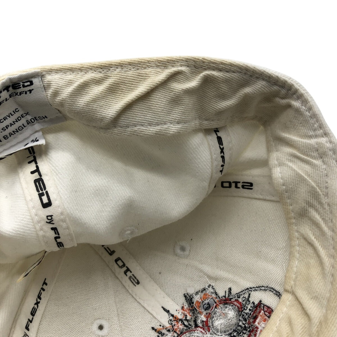00'S FLEX FIT Flexfit Baseball Cap (One Size Fits All) acrylic white type Vintage Second Hand