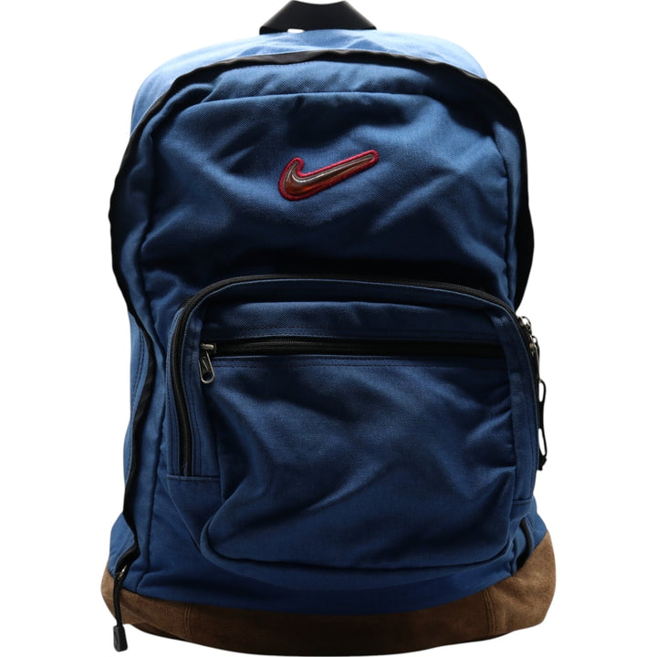 90'S Nike Bottom Leather Backpack Vintage Nylon blue type Vintage Second Hand