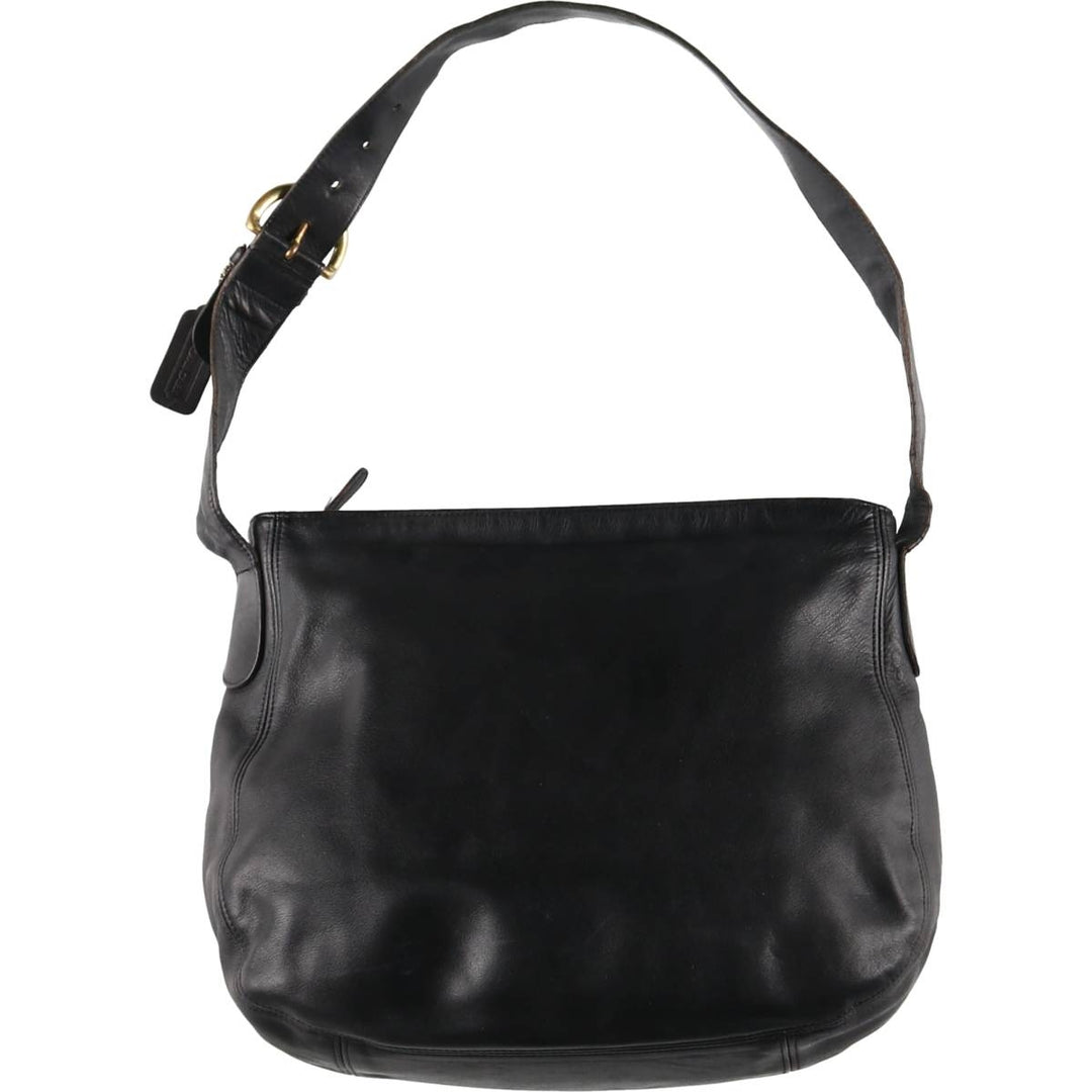 90'S Coach Old Coach Shoulder Bag, Made in USA, Vintage genuine leather black type Vintage Second Hand
