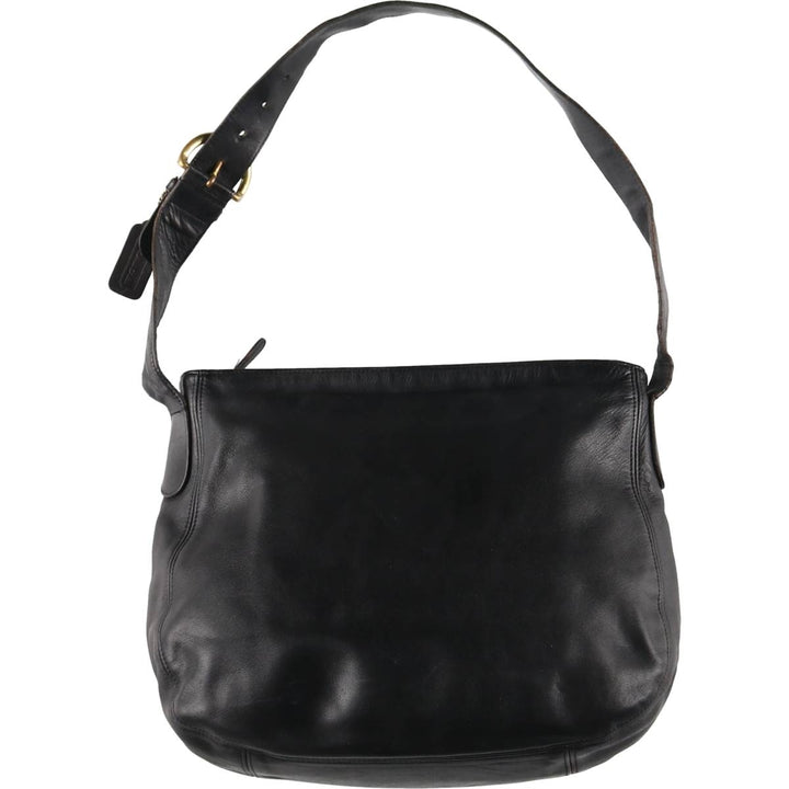90'S Coach Old Coach Shoulder Bag, Made in USA, Vintage genuine leather black type Vintage Second Hand