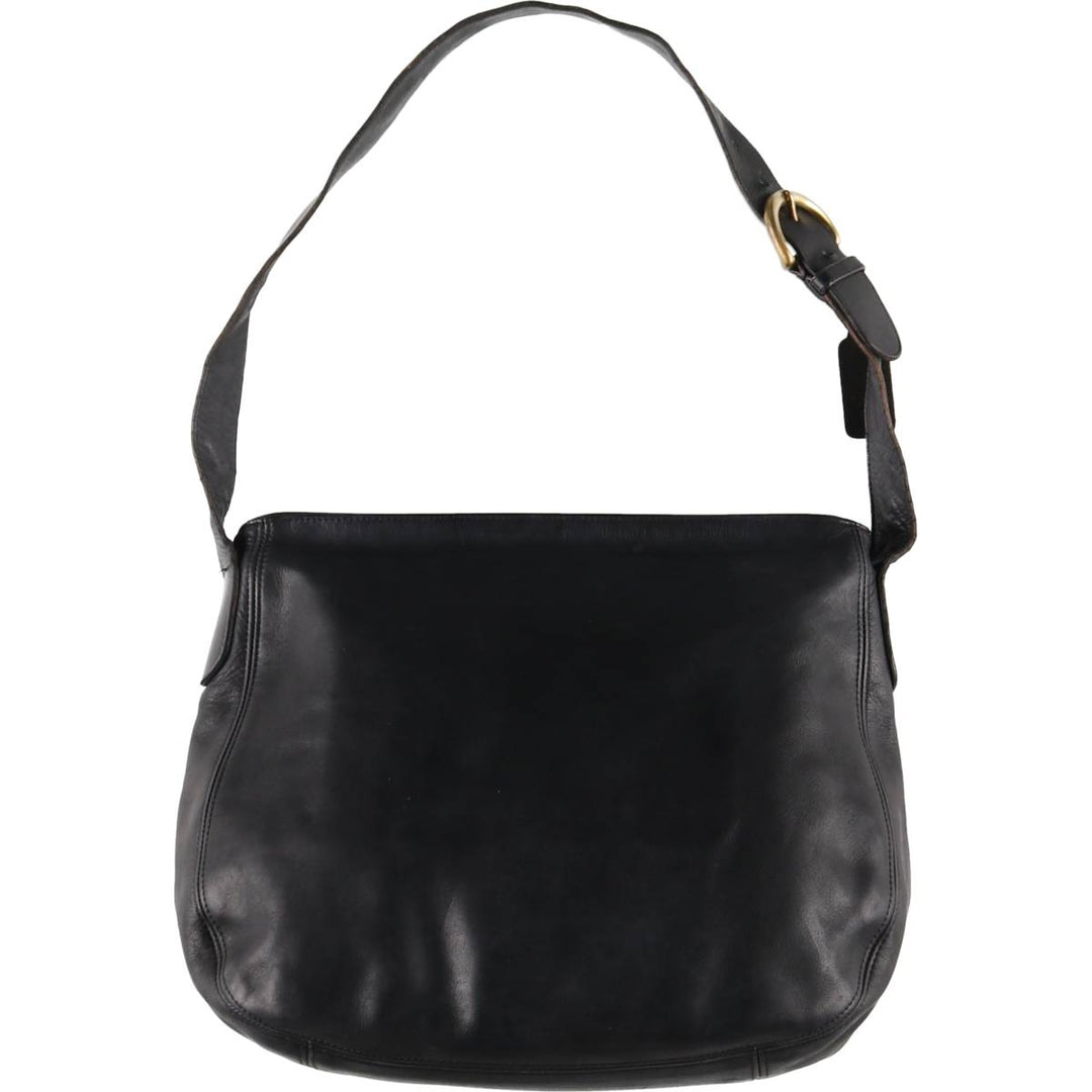 90'S Coach Old Coach Shoulder Bag, Made in USA, Vintage genuine leather black type Vintage Second Hand